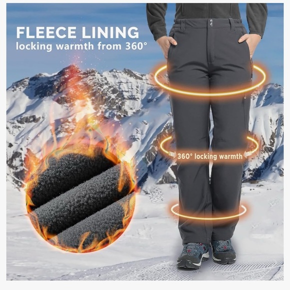 33,000ft Women's Waterproof Hiking Pants Fleece-Lined Snow Pants Size 16 - Picture 3 of 8